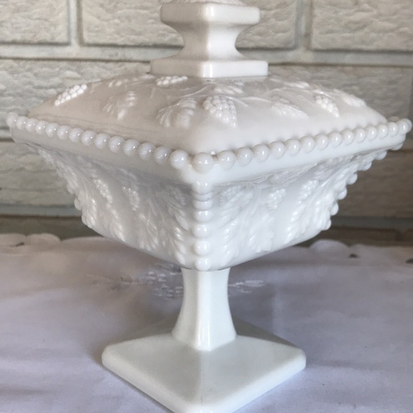 Grandma’s Elegant Milk Glass Candy Dish - Picture 2 of 11